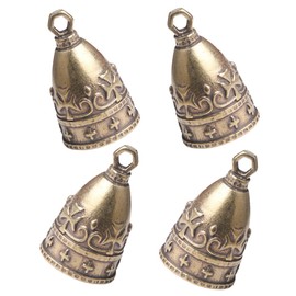 Operitacx 4 Stück antike Messingglocke Wind Bastelglocken Dekoration Dekorative Glocken Forderung klimpern hängende Glocke aus Messing hängende Glocken aus Metall Baum hängende Glocke Kupfer