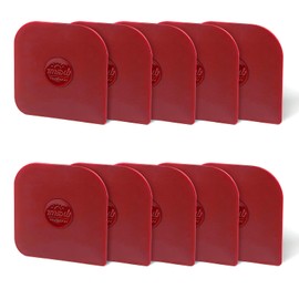 TMEDW Pan Scraper, 10 Pcs Pot Scraper, Pan Scraper Plastic, Multifunctional Scraper Tool for Kitchen, Non-Slip, Food Safe, High Heat Resistant-Red