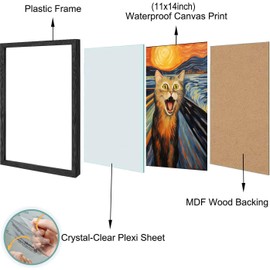 oulawote Funny Scream Cat Wall Art Decor Famous Art - Cute Preppy Cat Wall Art Picture Aesthetics Decor for Nursery Kids Bedroom Living Room Aesthetic (Size: 11'' x 14''x1pcs)