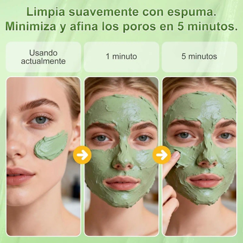🔥 Mascarilla de arcilla para cara holy basil bubble deep