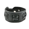 COOLLA Antique Men's Leather Cuff Bracelet Wrist Band Jewelry (Black)