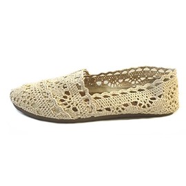 Shoes 18 Womens Canvas Slip on Shoes Flats 5 Colors (5/6, 3008A Cream)