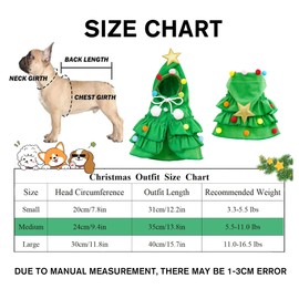 HIENAJ Cat Christmas Costumes Green Pet Cloak with Hat with Star and Pompoms Puppy Cape Clothes Xmas Tree Elf Costume Party Pet Outfit Supplies Accessories for Small Dogs Cats Pet Santa Presents
