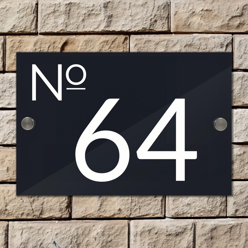 Badgemaster Modern Anthracite Grey House Number Sign Plaque Stainless Steel
