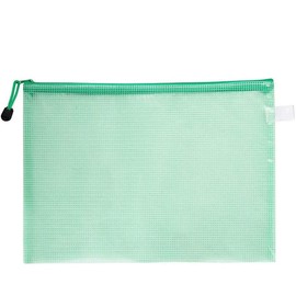 Boxonly A6 Plastic Wallets Zip Lock Bags Mesh Document Wallet Document Folders Plastic Pockets Zipper File Wallet for School Office Homework Travel Storage Bags Green