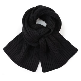 Warm Baby Scarf Winter Boys Girls Neck Warmer Knitted Toddler Neck Scarves (Black)