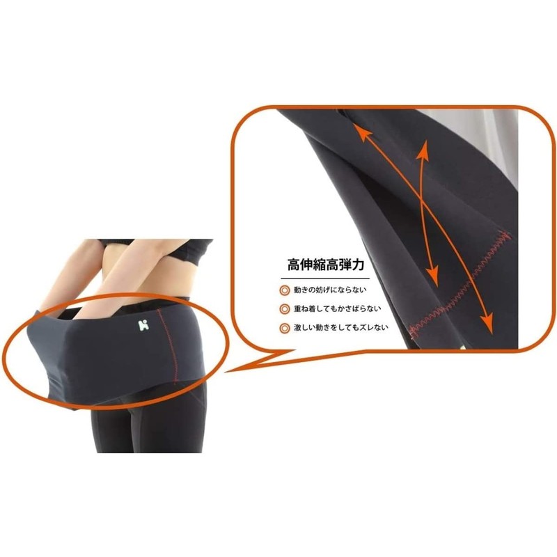 Healthpoint 1009ZS S-M Running Belly Band Slim Type Black