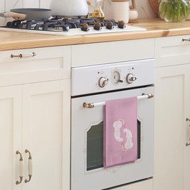 Tzhim Pink Preppy Cheetah Leopard Kitchen Towels, Pink Leopard Hand Towels, Hot Pink Dish Towels Dishcloths Tea Towels for Kitchen, Pink Cheetah Trendy Girls Room College Apartment Decor, 16x24in