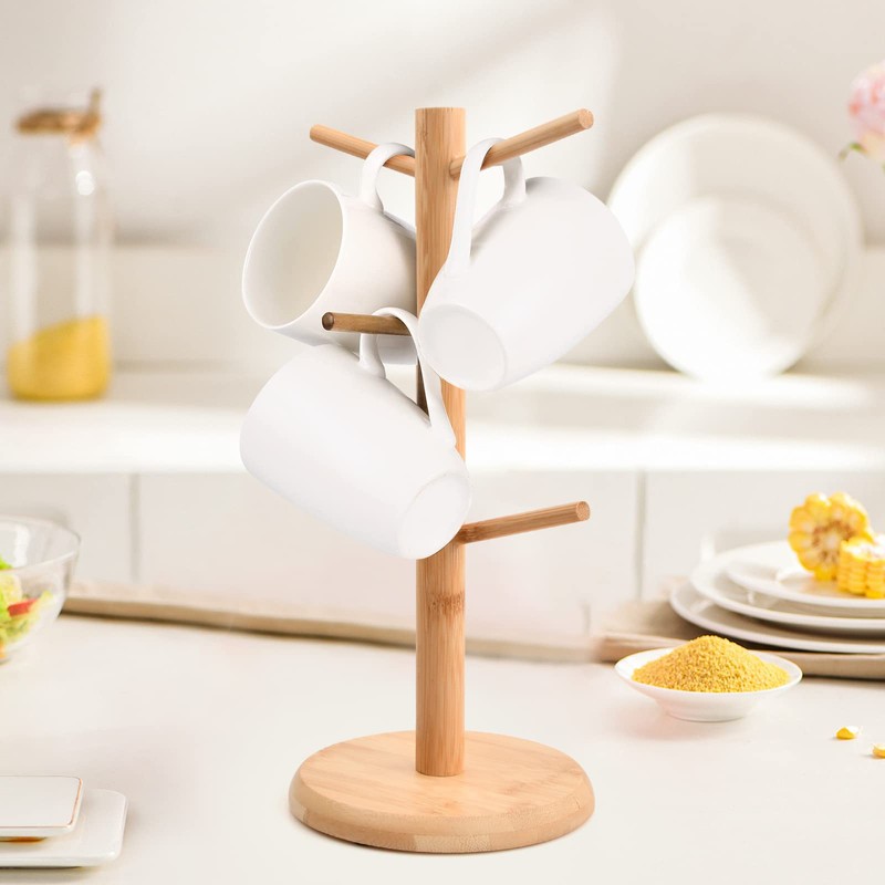 Chstarina Wooden Cup Stand, Bamboo Wooden Cup Holder, Pretzel Holder,