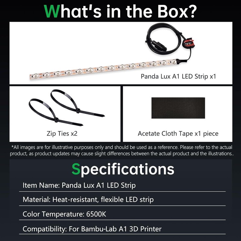 BIQU Panda Lux LED Light Strip Compatible with Bambu-Lab A1