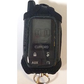 Alarm-Mate Black Leather Cover for Clifford 7345X Remote Control Transmitter (Remote Not Included)