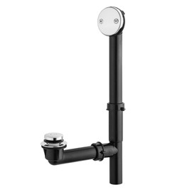 Artiwell 1-1/2" Black Tubular Bath Drain Kit with Tip-Toe Bath Drain Stopper, Touch-Toe Tub Drain, Tip Toe Bathtub Drain Waste and Overflow with Plug and Bathtub Overflow Drain Cover, Chrome Plated