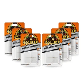 Gorilla 3044111 Mounting Tape Squares Crystal Clear (Pack of 6)