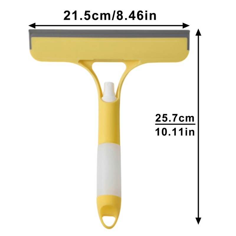 3-in-1 Window Cleaning Squeegee with Built-In Spray Bottle, Dual-Sided Sponge