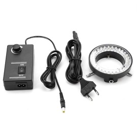 Microscope Lighting LED, 3.5 W LED Ring Light Microscope Camera 56 LEDs Beads Light Source, Brightness Adjustable Ring Lamp 220 V, for Stereo Microscope, White (EU Plug)