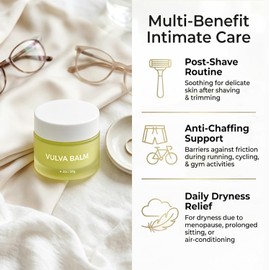Crema humectante para vulva, Crema Vulvar Reparadora 56g con Probióticos, Aceite de Oliva y Aguacate para Aliviar Picor y Ardor en Zona Íntima Fem