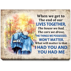 OTINGQD I Had You and You Had Me Lovers Canvas Wall Art, Romantic Canvas Painting Prints Wall Art for Newlyweds Couple Lovers Home Bedroom Living Room Wall Decor,Wedding Gift for Newlyweds