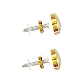FOCMKEAS 2 PCS 14mm(0.55") Mirror Screws, Brass Decorative Caps Cover Fasteners, Metal Mirror Nails, Polished Cambered Gold Lid