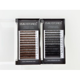 EMILYSTORES Lashes Extensions Brown Eyelashes 0.07MM Thickness Mixed Lengths 8-14mm Size J B C D Curl (Brown 0.07 D Curl)