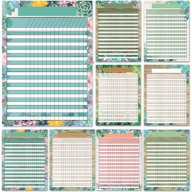 9 PCS Rustic Bloom Classroom Charts Succulents Classroom Incentive Chart Homework Data Charts Reward Chores Chart for Kids Behavior Learning Classroom School Attendance Homework Progress Tracking Pads
