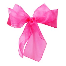 Organza Chair Sashes Wider Fuller Cover Party Decoration (HOT Pink, 10Pcs)