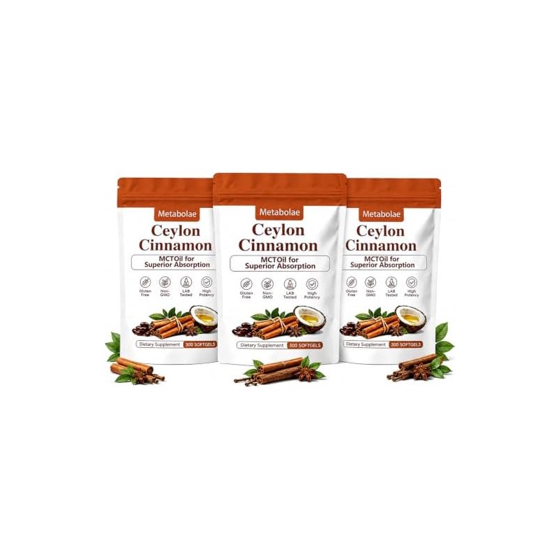 Metabolae 𝐂𝐞𝐲𝐥𝐨𝐧 𝐂𝐢𝐧𝐧𝐚𝐦𝐨𝐧 𝟕𝟐𝟎𝟎𝐦𝐠 𝐄𝐪𝐮𝐢𝐯𝐚𝐥𝐞𝐧𝐭 𝐰𝐢𝐭𝐡 𝐌𝐂𝐓 𝐎𝐢𝐥, 𝟑𝟎𝟎 𝐂𝐚𝐩𝐬𝐮𝐥𝐞𝐬(2pcs)