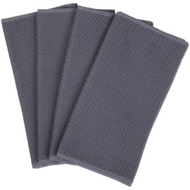 BW&HM Cotton Cloths Dish Cloths Cotton Washable for Household Kitchen Tableware Set of 6 33 x 33 cm Grey