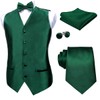 Alizeal Mens Classic 5 Pcs Solid Color Satin Suit Vest