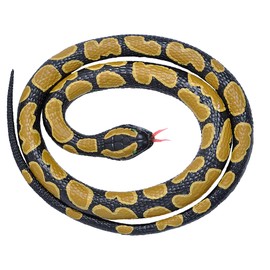 Wild Republic 20775 Rubber Snake Small Ball Python 117 cm, Black, Yellow