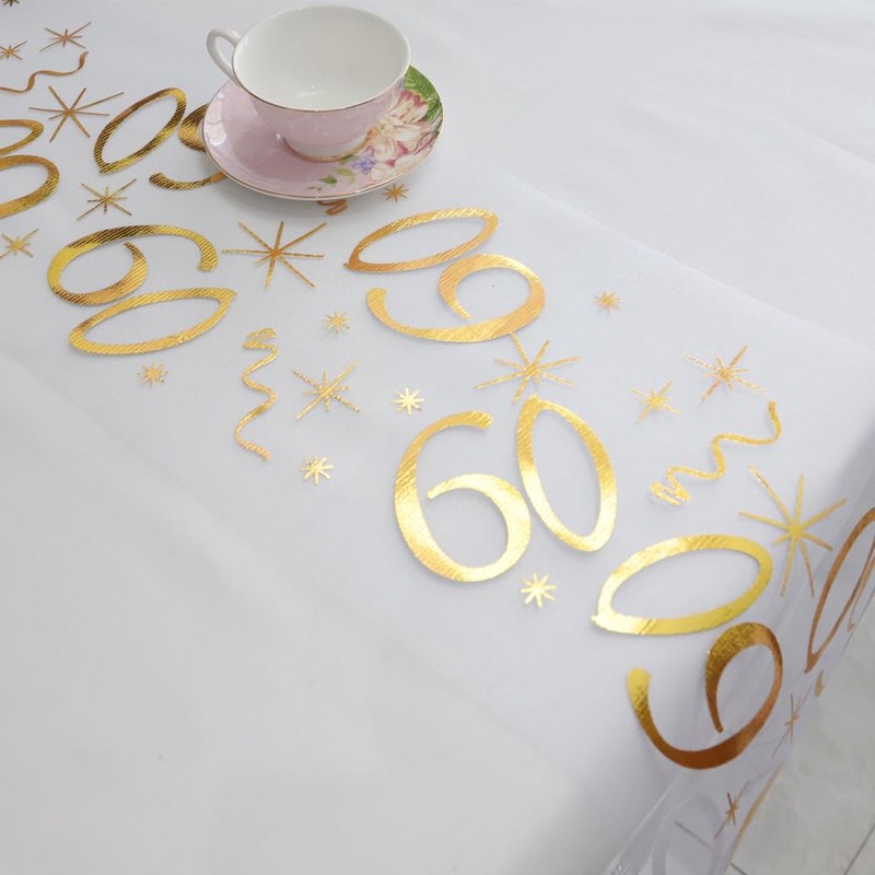 Yontree 60th Birthday Decoration Table Decoration Birthday Table Runner for