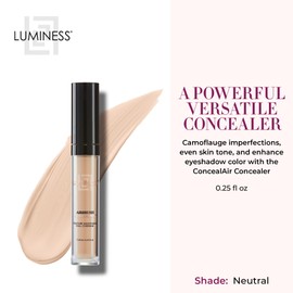 LUMINESS Under Eye Concealer for Dark Circles, ConcealAir (Neutral) - Weightless Coverage & Crease-Resistant Makeup Concealer to Even Out Skin Tones & Help Reduce Dark Spots & Blemishes - 0.25 fl oz