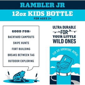 YETI Rambler Jr Kids Bottle, Vacuum Insulated Stainless Steel Bottle with Straw Cap, Papaya, 12 oz (354 ml)