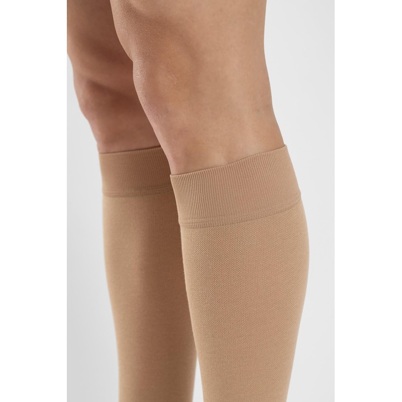 Relaxsan M2050A (Beige, Size 4) Cotton Open Toe Knee High
