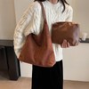 AdiStylinno Suede Tote Bags for Women, Large Capacity Suede Shoulder