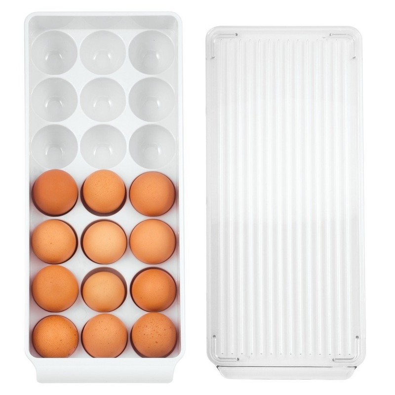 iDesign Fridge Binz BPA-Free Plastic Stackable Egg Holder - 14.5"