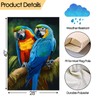 Pickako Two Macaws are Sitting on a Branch Spring Summer