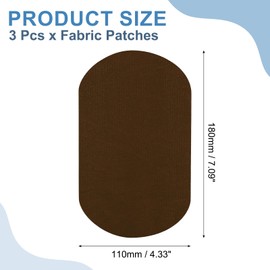 sourcing map 3Pcs Iron-on Patches, Elbow Knee Velvet Patches, Fabric Repair Patches Crafts for Repair Clothing Crafts Sweater Pants Shirts, 7x4 Inch Dark Coffee