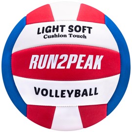 RUN2PEAK Light Soft Beginner Volleyball - Lightweight Soft Foam Composite Cover Training Ball, Official Size 5 - Gentle on Arms, Safe for Indoor Play, Youth Practice, or Recreational Games