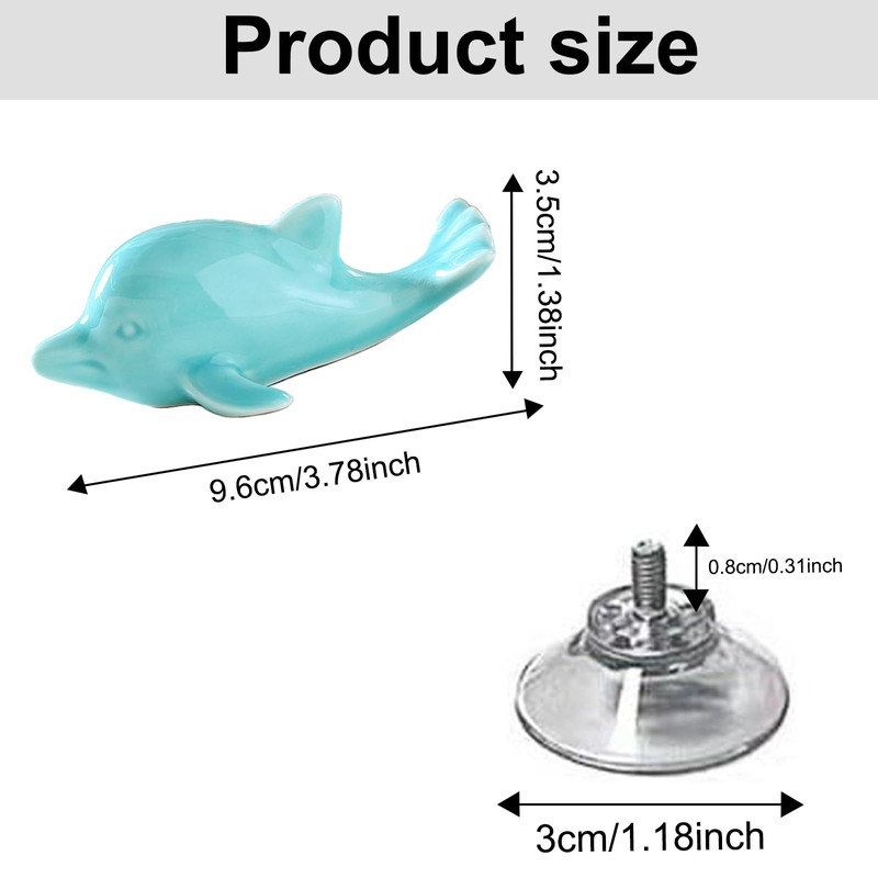 YOUDMEARUD Decorative Ceramic Dolphin Toilet Bolt Covers with Flower-Shaped Push