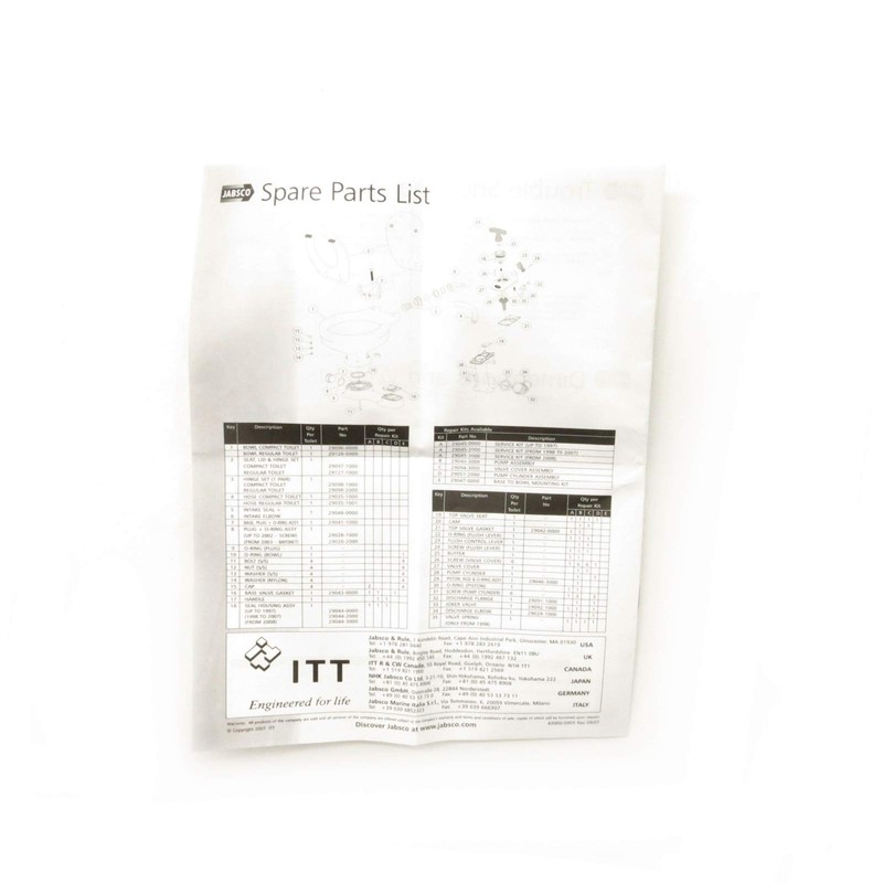Jabsco 29045-0000 Twist N Lock Marine Kit di Servizio WC