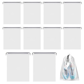 BZKSER Shoe Bag Travel - Pack of 10 Shoe Bags, Travel Gadgets, Transparent Shoe Bag with Drawstring, Shoe Bag Waterproof for Men and Women, Travel Home Storage Bag (30 x 40 cm)