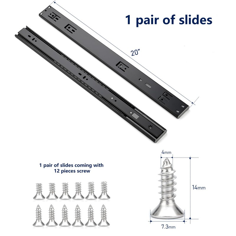 Ravinte 20 Inch Soft Close Drawer Slides 1 Pairs 2