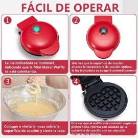 Total Supplier Mini Wafleras Eléctrica Para Gofres En Forma De Corazón, Red