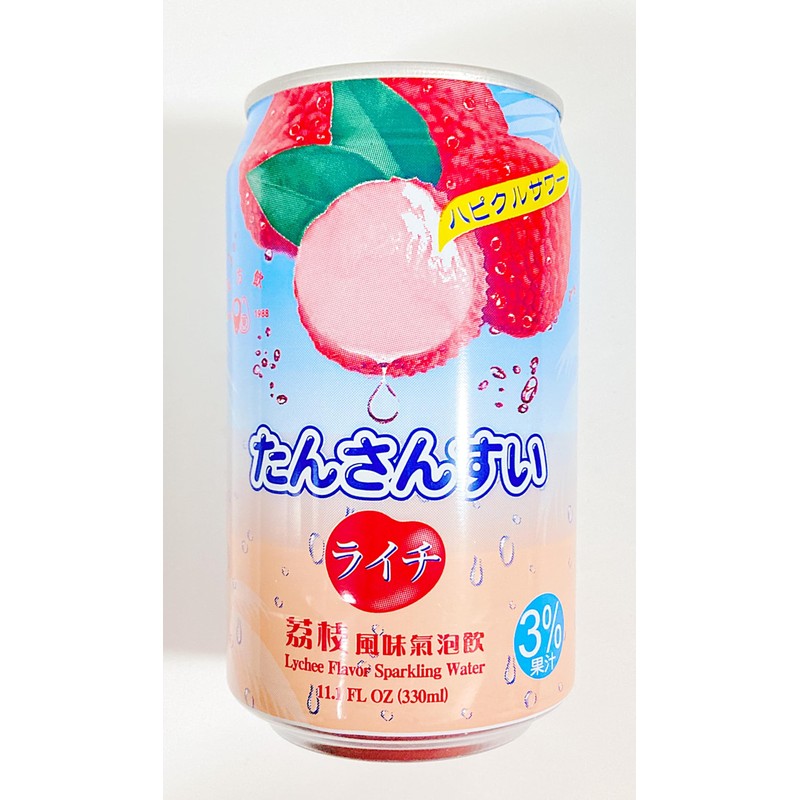 Sparkling Water,Lychee Flavor Sparkling Water, 11.1FL OZ, 330ml, Pack of