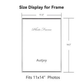 Autjvy 11x14 Poster Picture Frame Set of 2, Silver Modern Thin Metal gallery Photo Frame with HD Real Glass, Display for Tabletop and Wall, 2 Pack