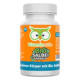 Organic Sage Capsules – High Dose 2,000 mg (500 mg 4:1 Extract) – Produced in Germany – Bioactive & Vegan – No Additives & Laboratory Tested – Suitable for Breastfeeding and Breastfeeding Vitamineule