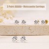 Limerencia Moissanite Stud Earrings, 3 Pairs Titanium Screw Back Earring,