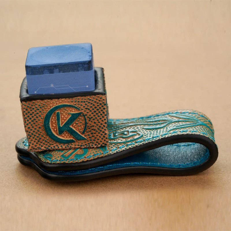 KONLLEN Engraved Leather Chalk Holder Magnetic Vegetable Tanned Leather Pool