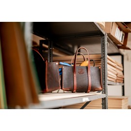 Woodman's Pal Buffalo Leather Tote Tool Bag For Hand Tools, Gardening, Outdoorsmen, Heavy Duty Premium Storage Leather Organizer - USA (Crazy Horse Black)