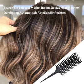 Plastic Combs Highlight Comb 3 in 1 Hair Dye Comb Professional Styling Comb Tail Comb for Hairdressing Salon for Hair Mottling and Dyeing Styling for Men Women (Black)